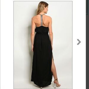 Black Maxi Dress with neckline/back detail
